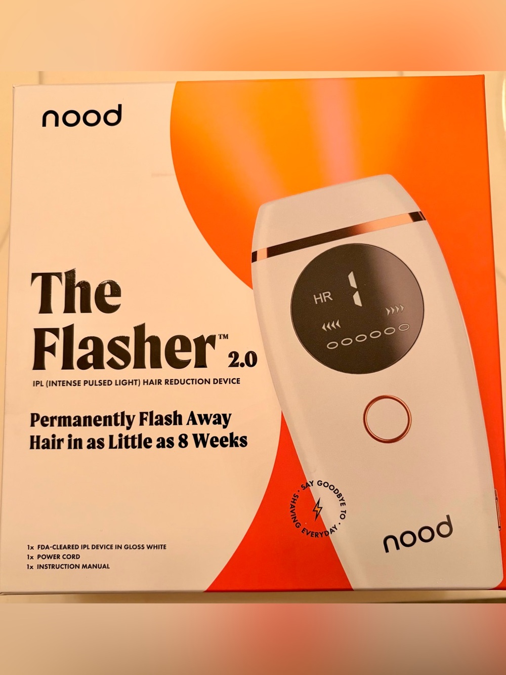 nood The Flasher 2.0 IPL Hair Removal Device in Gloss White